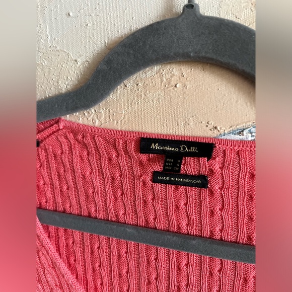 Massimo Dutti Set of 2 Pink & Blue Cable-knit V-neck Sweater Top Size Small - Picture 5 of 9